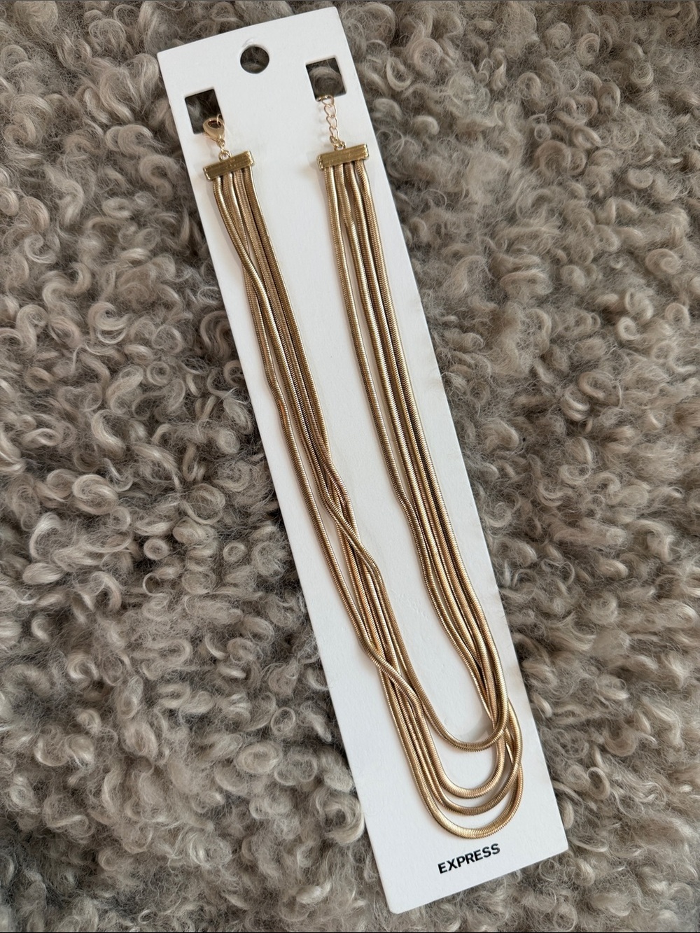 NWT Express gold-tone multi-strand snake chain necklace